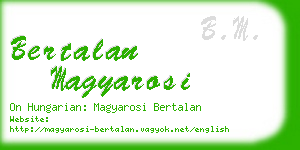 bertalan magyarosi business card